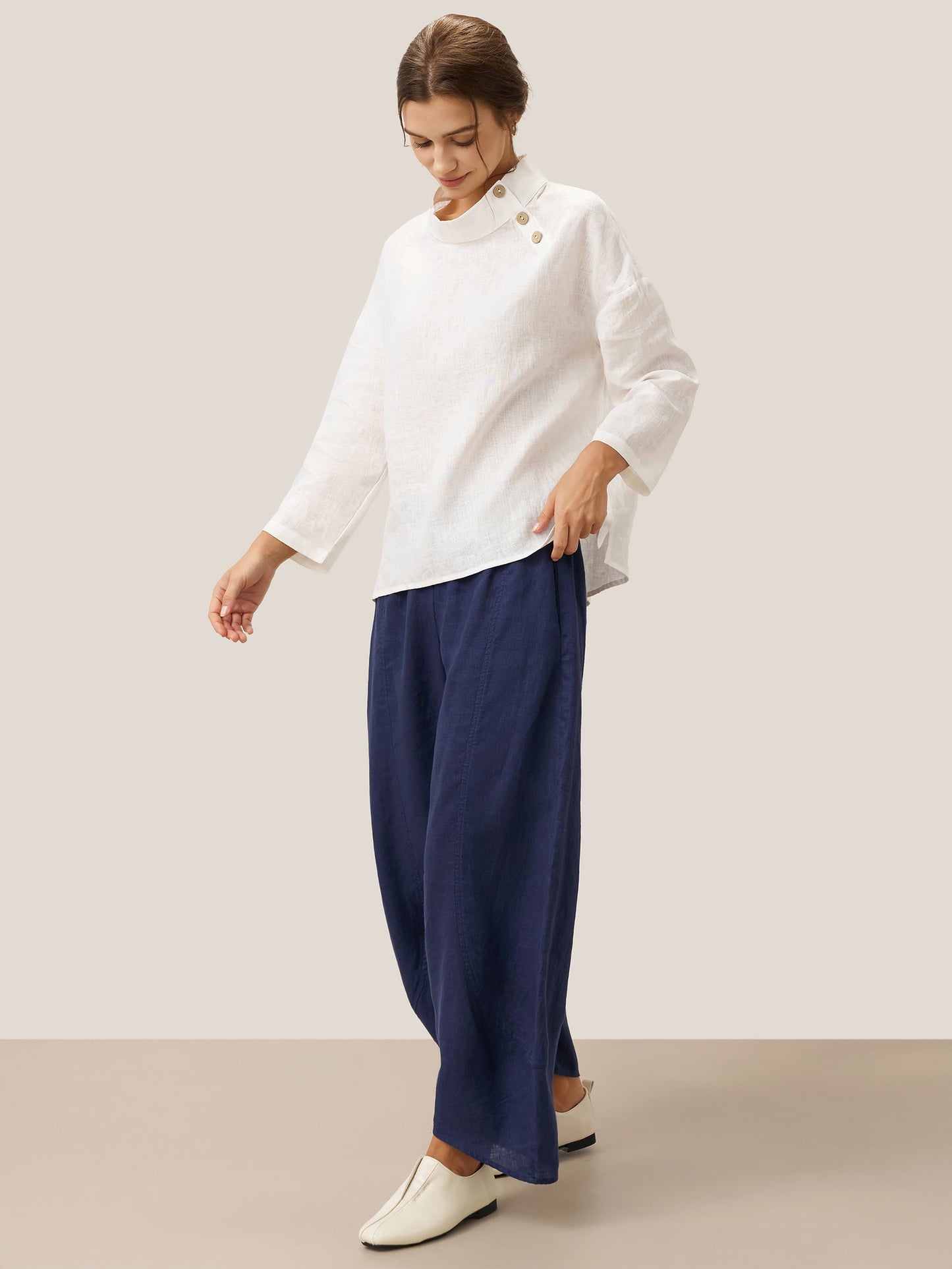100% Linen Classic Ankle Pants ZOE LINTICO