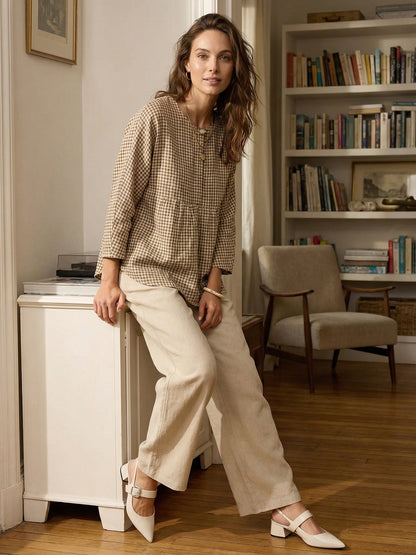 100% Linen Classic Pants LYON LINTICO