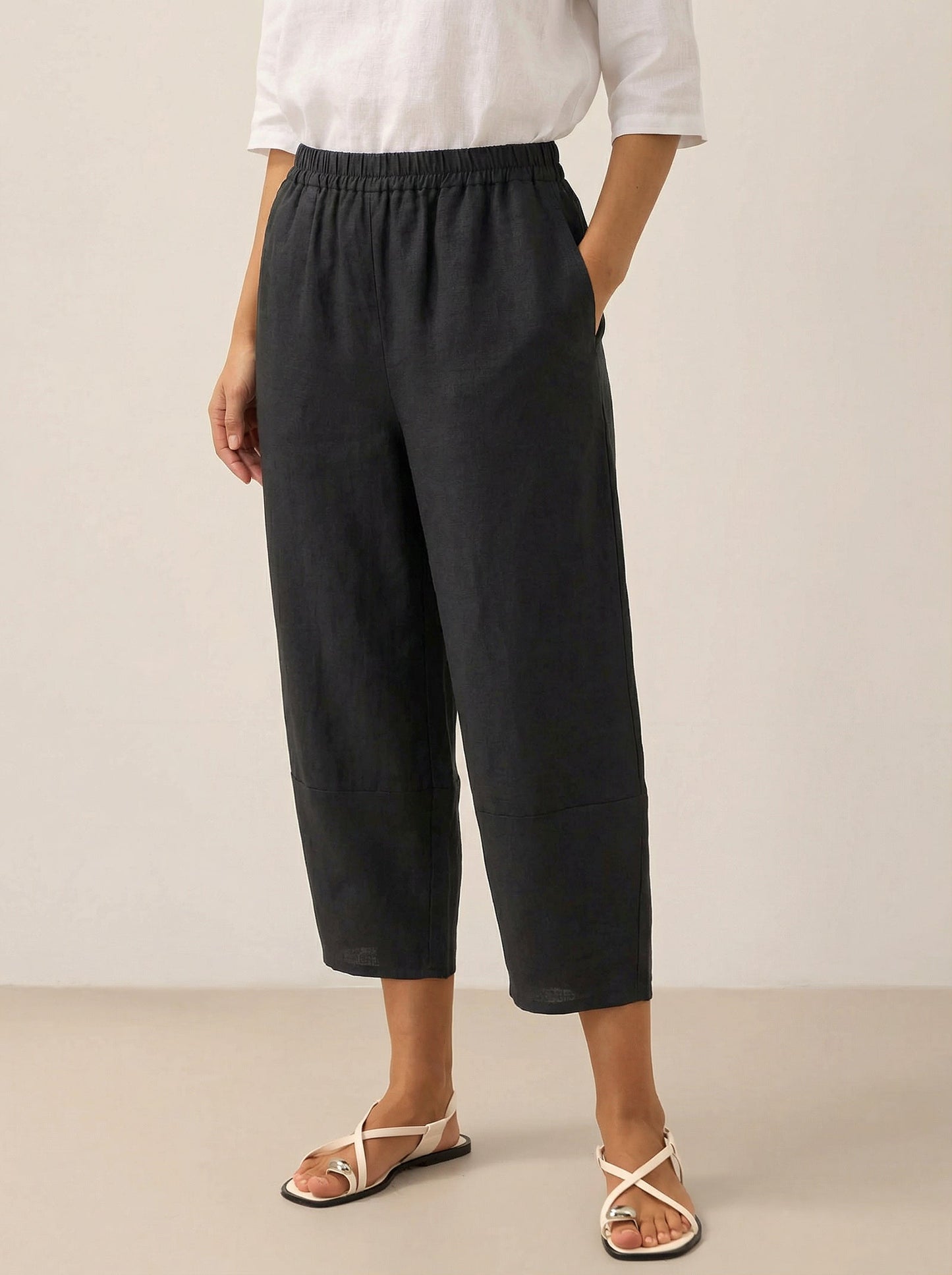 100% Linen Crop Pants RORY LINTICO