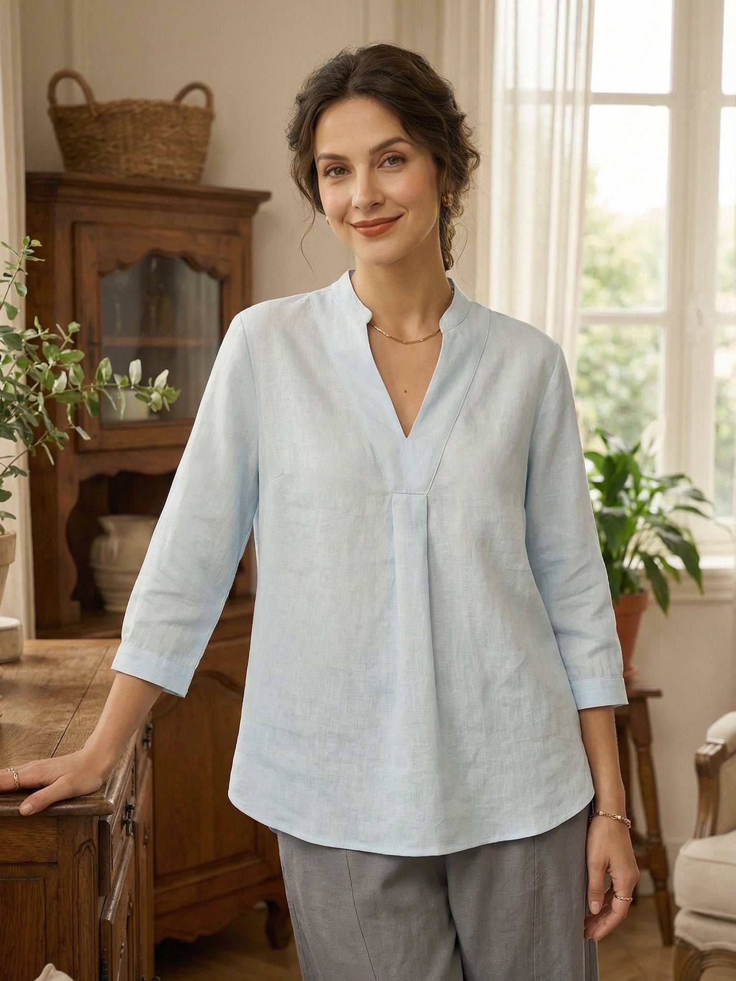 100% Linen Dress Shirt JOANNA LINTICO