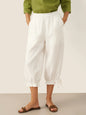 100% Linen Elastic Waist Ruffled Cuff Pants RUBY