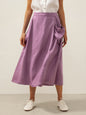 Linen Checked Elastic Waist Skirt MARINA LINTICO