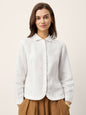 100% Linen Small Collar Curved Hem Tailored Shirt AVELINE LINTICO