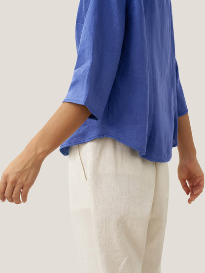 100% Linen Hand Button Fitted Jacket AMELIA LINTICO