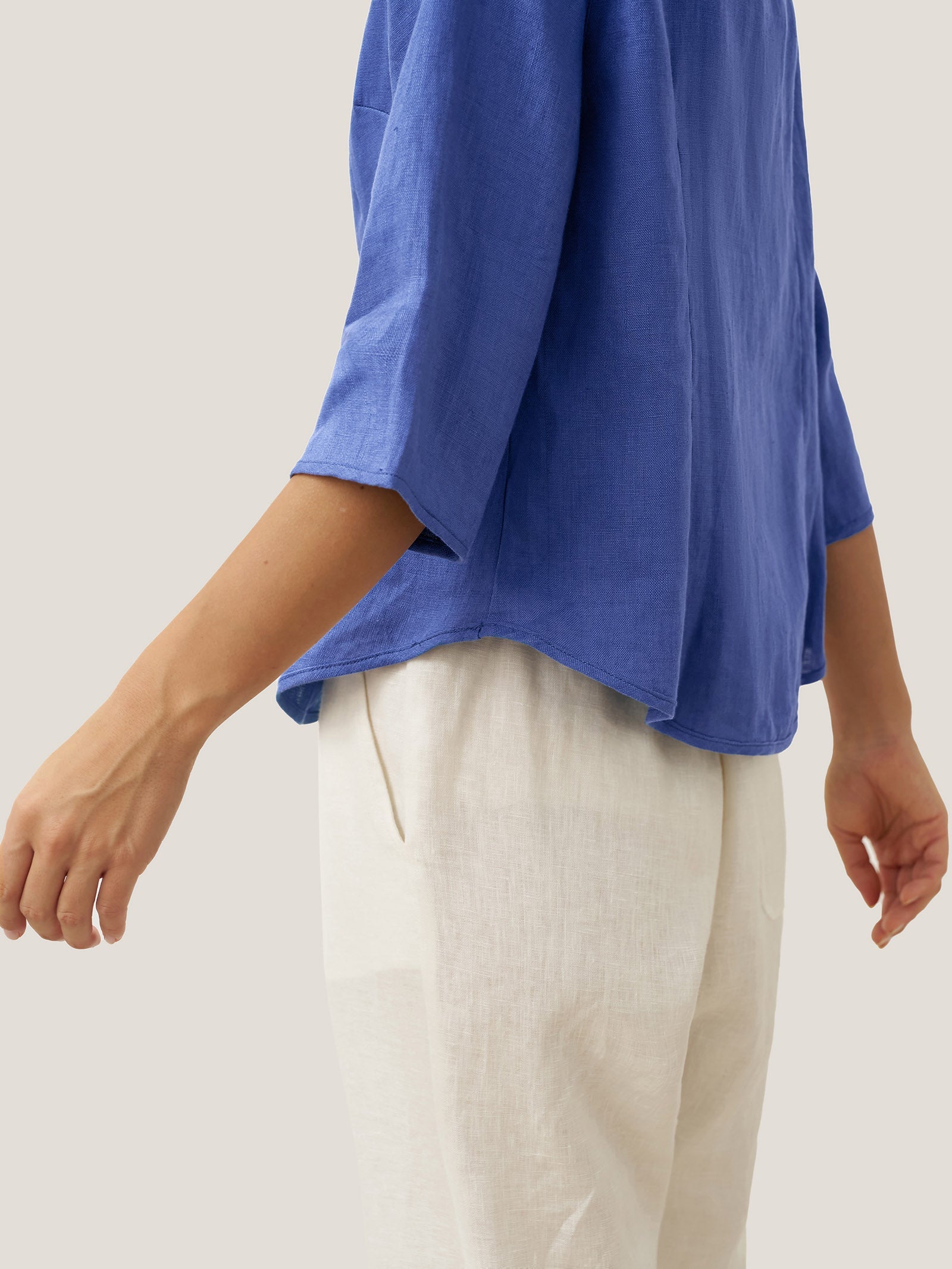 100% Linen Hand Button Fitted Jacket AMELIA LINTICO