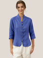 100% Linen Hand Button Fitted Jacket AMELIA LINTICO