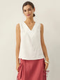 100% Linen V-Neck Sleeveless Tank Top NICOLE LINTICO