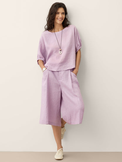 100% Linen A-Line Bermuda Shorts RAVENNA LINTICO