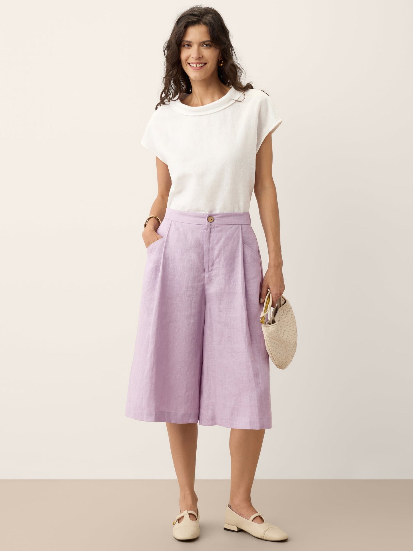 100% Linen A-Line Bermuda Shorts RAVENNA LINTICO