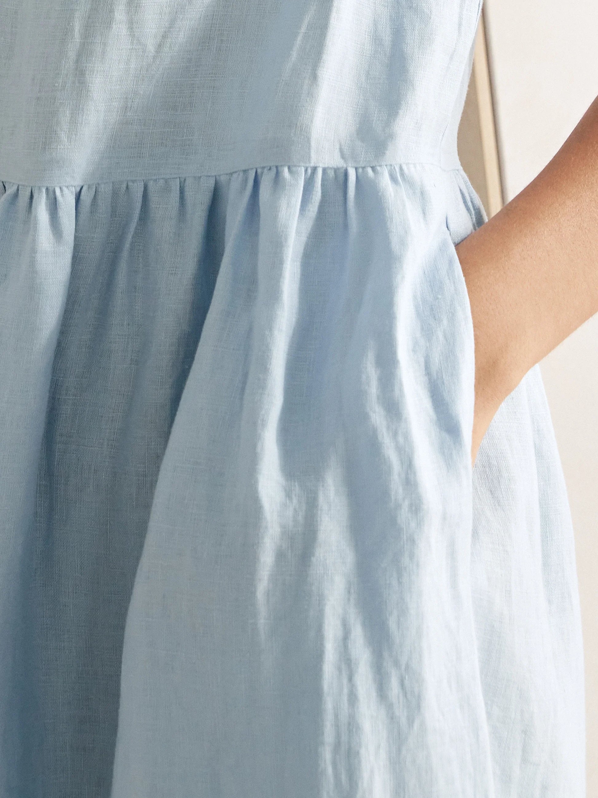 100% Linen A-Line Midi Dress VALENCIA LINTICO