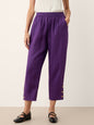 100% Linen Artisan Button Tapered Pants KATHERINE LINTICO