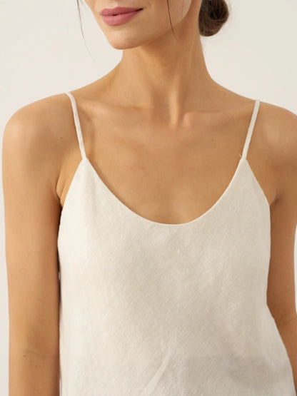 100% Linen Beaded Hem Camisole Bree