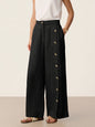 100% Linen Buttoned Slit-Hem Pants KATYA LINTICO
