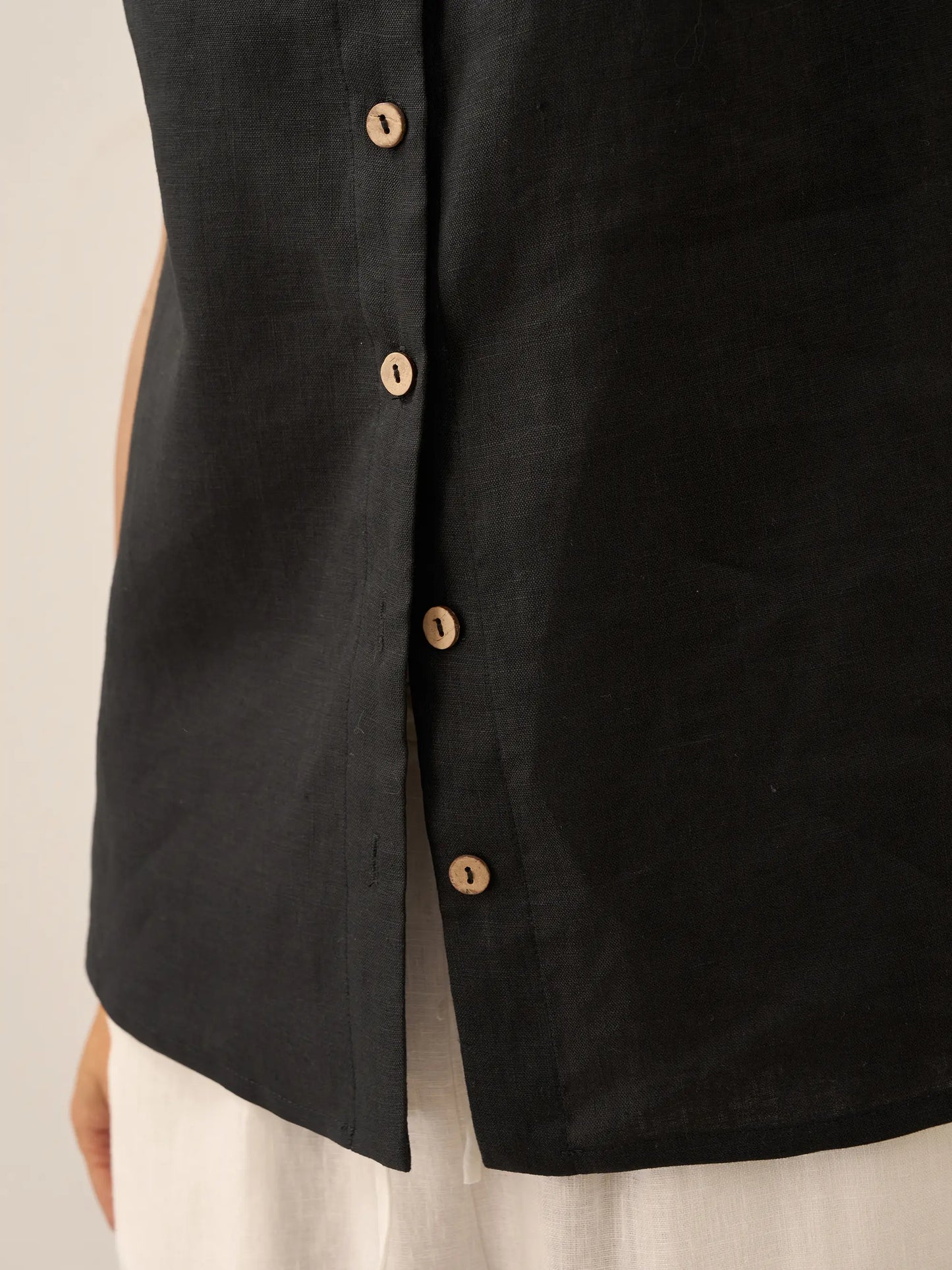 100% Linen Buttons Down Tank Top ERIN LINTICO