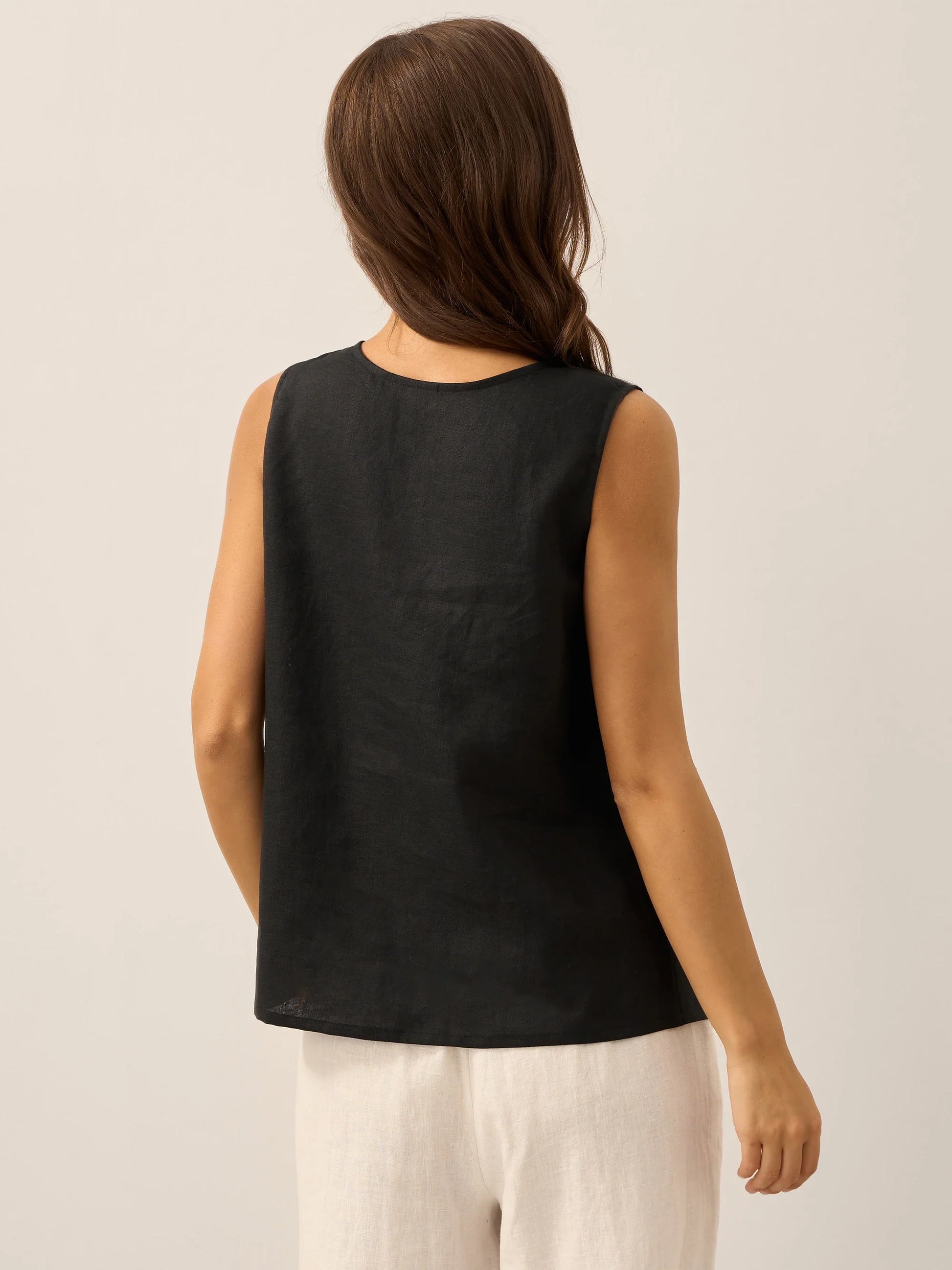 100% Linen Buttons Down Tank Top ERIN LINTICO