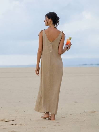 100% Linen Camisole Dress QEARL LINTICO