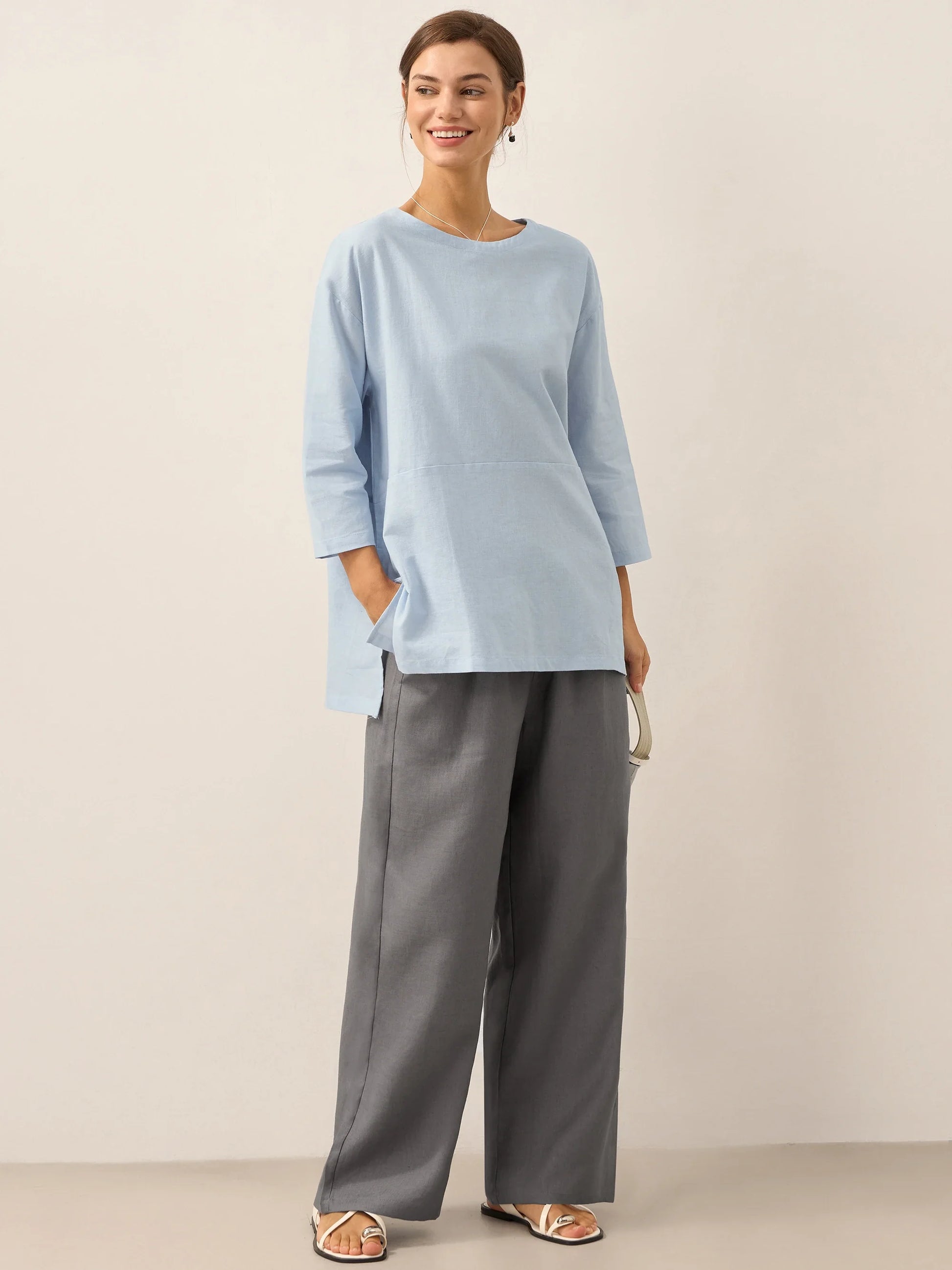 100% Linen Classic Pants LYON LINTICO