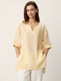 100% Linen Curved-Hem Oversized Top DAPHNEA LINTICO