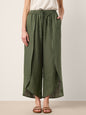 100% Linen Layered Slit Wide-Leg Drawstring Pants PEREGRINE LINTICO