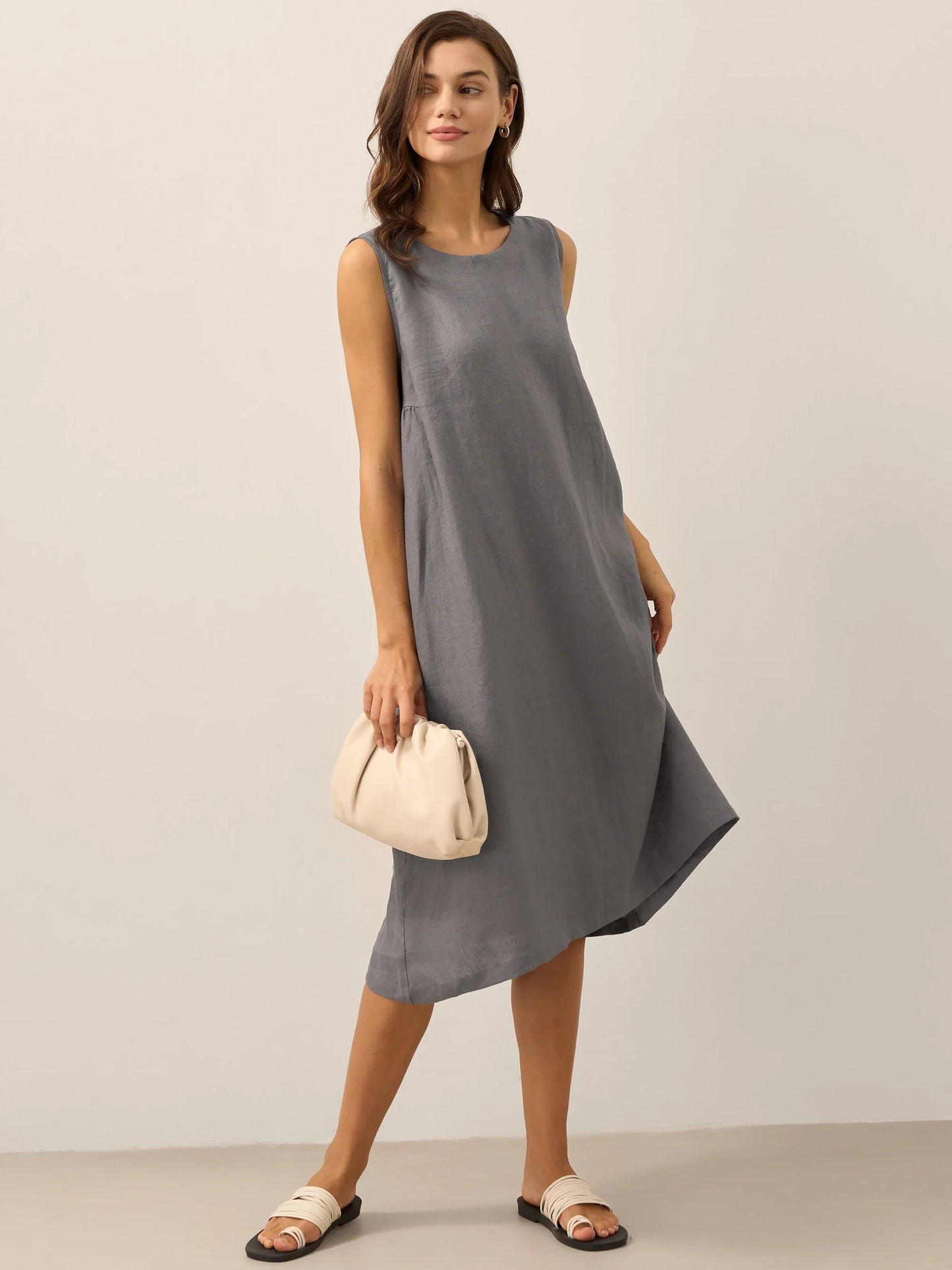100% Linen Sleeveless Dress SIENNA LINTICO