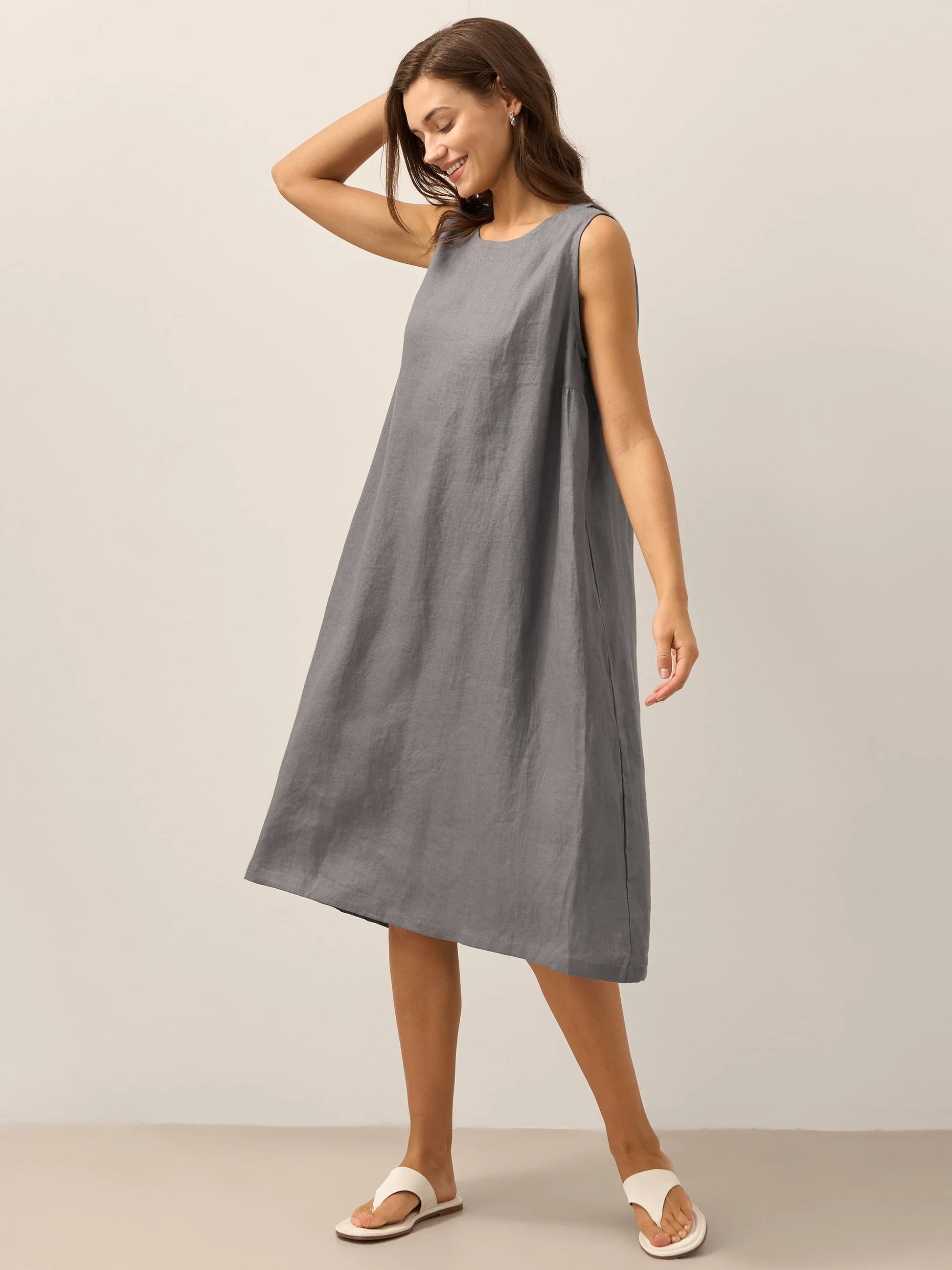 100% Linen Sleeveless Dress SIENNA LINTICO
