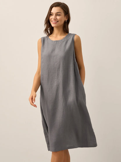 100% Linen Sleeveless Dress SIENNA LINTICO