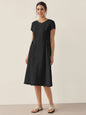 100% Linen Natural Summer V-Neck Dress ALEXA LINTICO