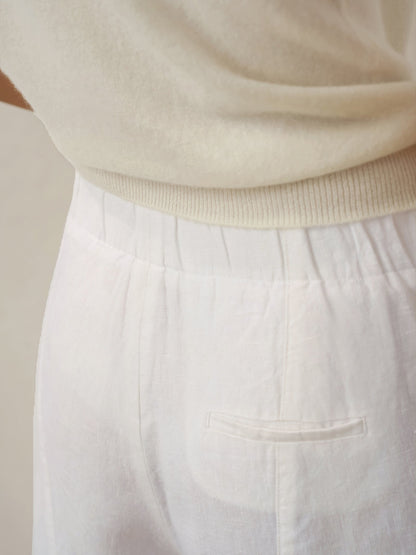 100% Linen Relaxed Fit Straight Leg Trousers KINSLEY