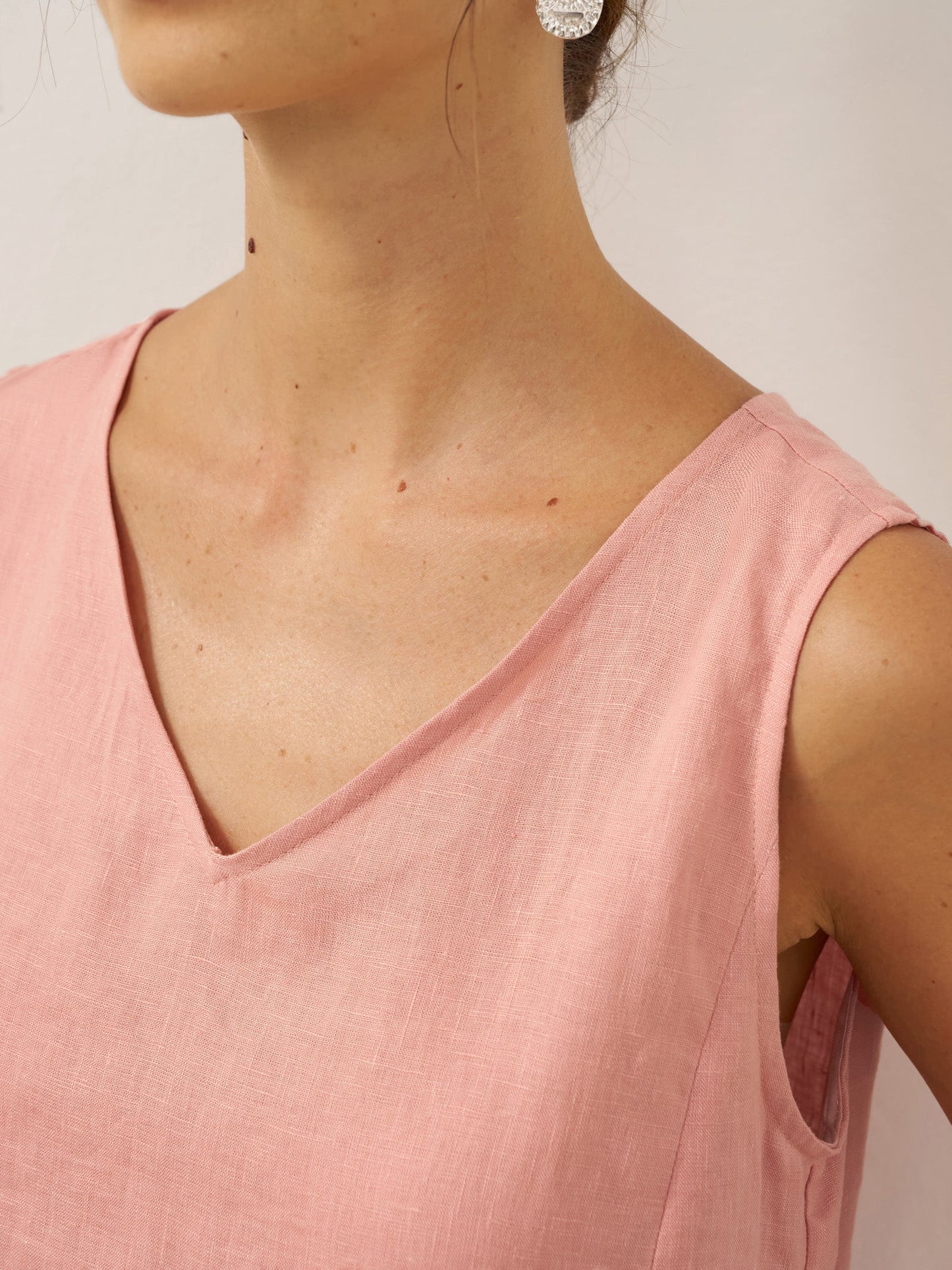 100% Linen Sleeveless A-Line Maxi Dress TARA LINTICO