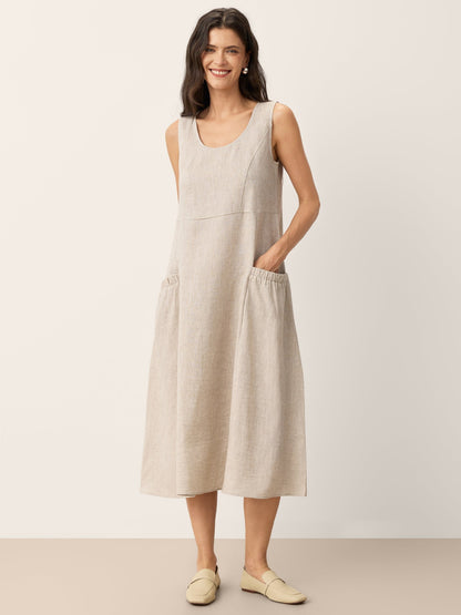 100% Linen Swing Beach Tank Dress GIANA LINTICO