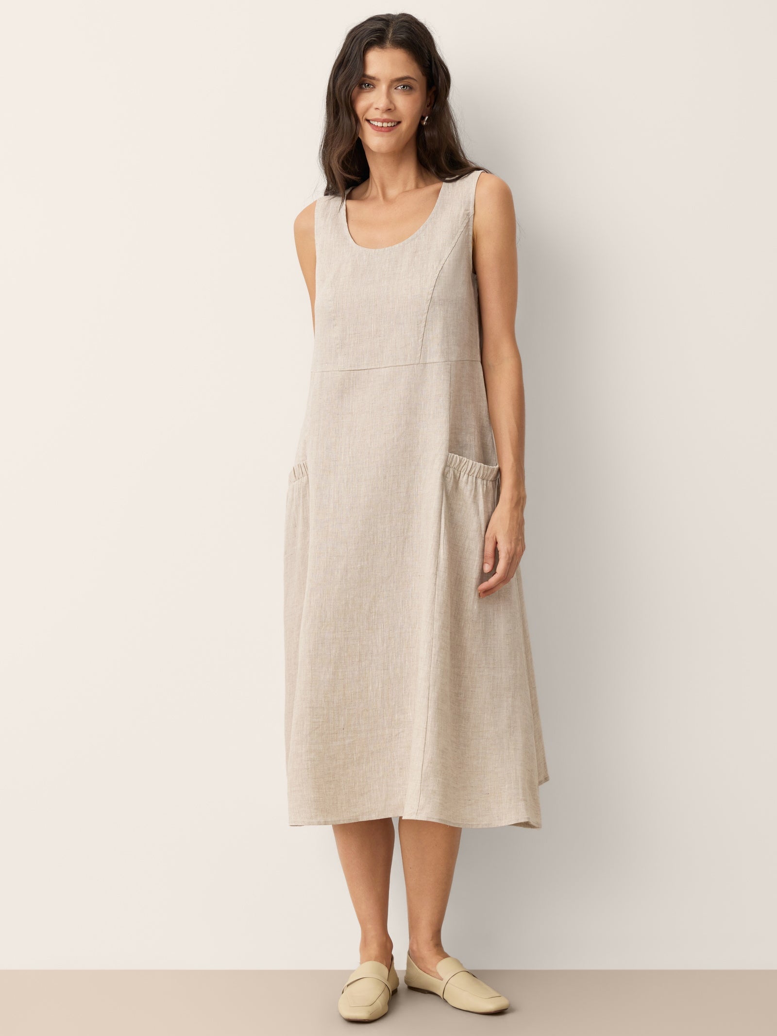 100% Linen Swing Beach Tank Dress GIANA LINTICO
