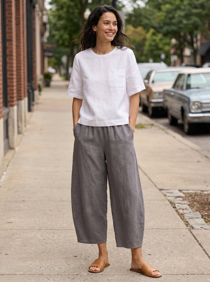 100% Linen Classic Ankle Pants ZOE LINTICO