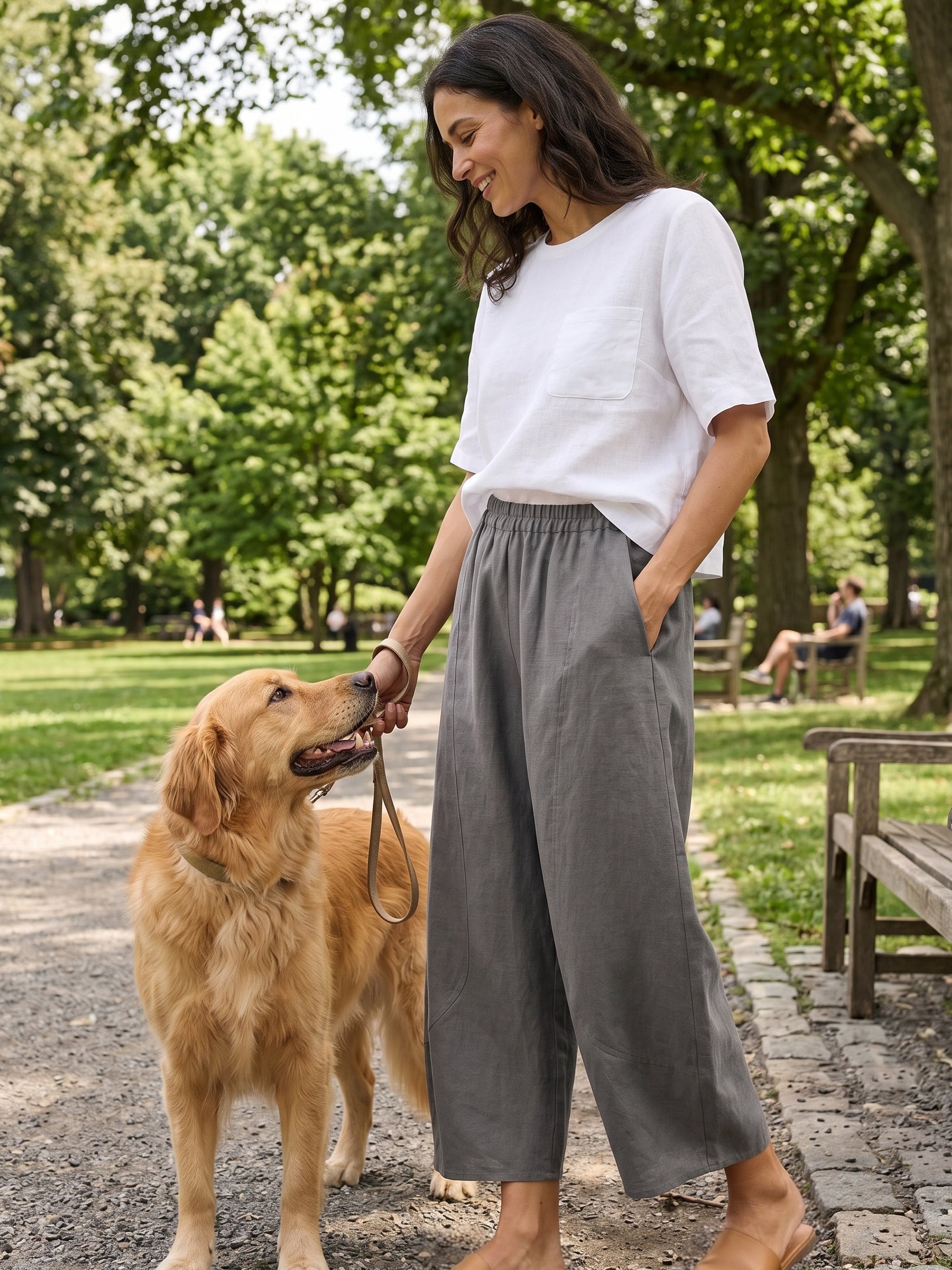 100% Linen Classic Ankle Pants ZOE LINTICO