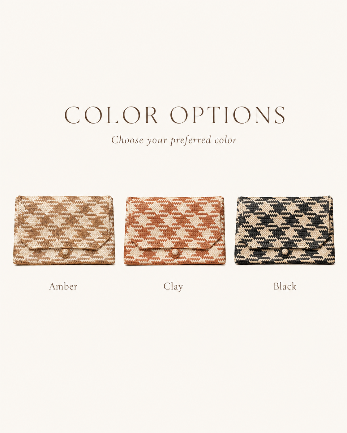 Plaid Rattan Clutch Village Thrive