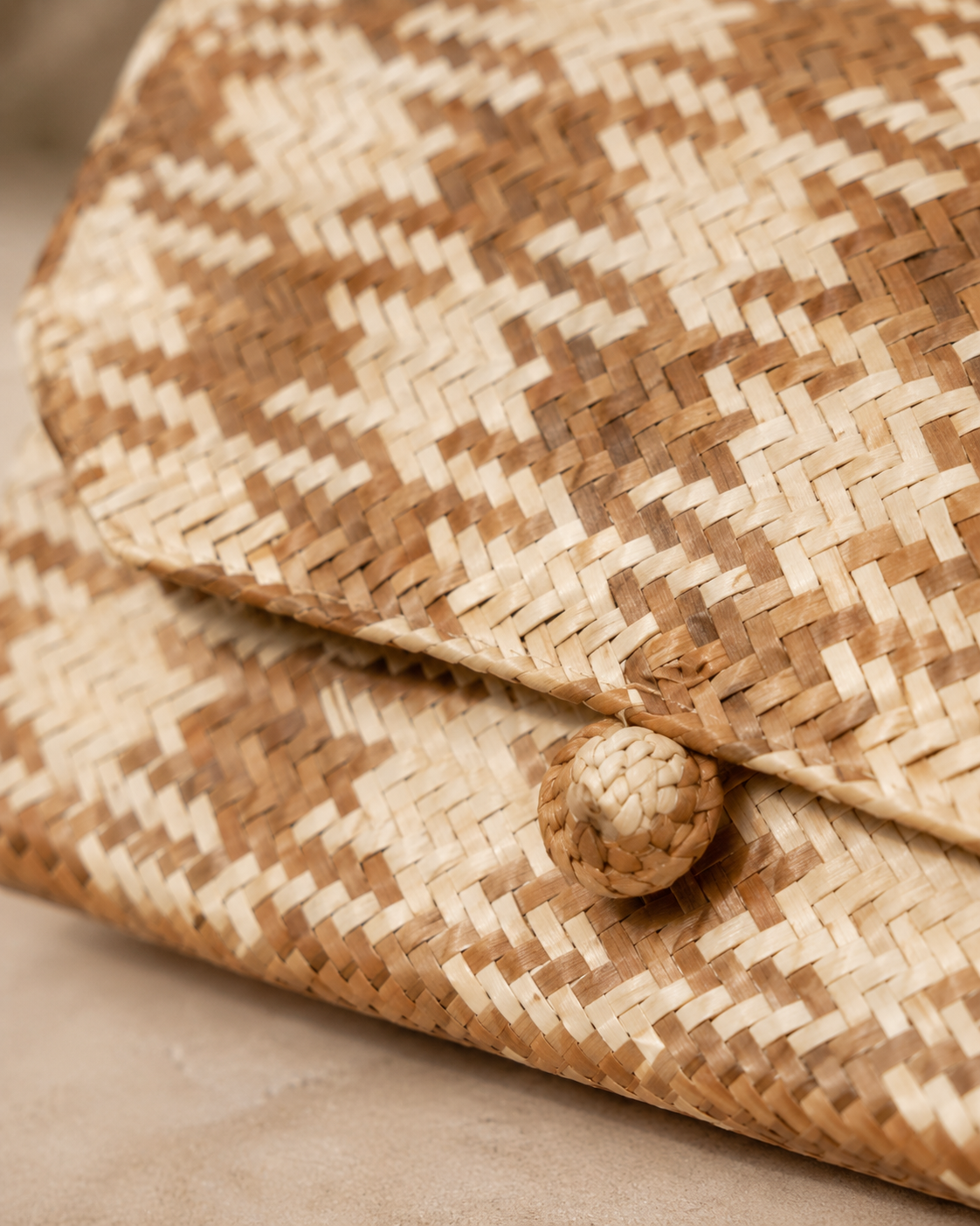 Plaid Rattan Clutch Village Thrive