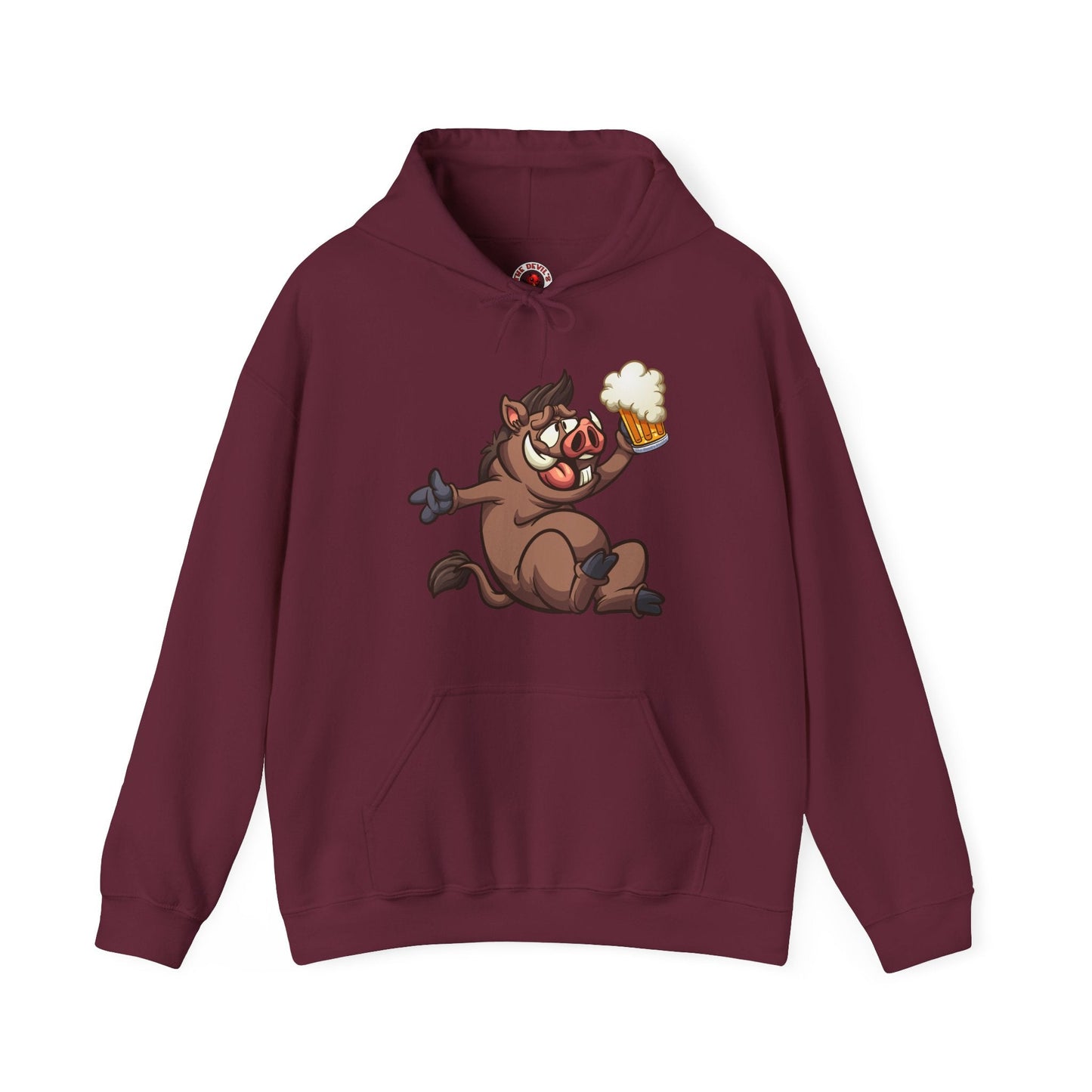 Beer Drinking Boar Hooded Sweatshirt The Devil's Pickle