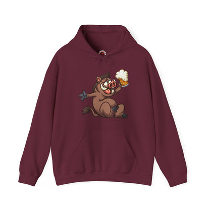 Beer Drinking Boar Hooded Sweatshirt The Devil's Pickle