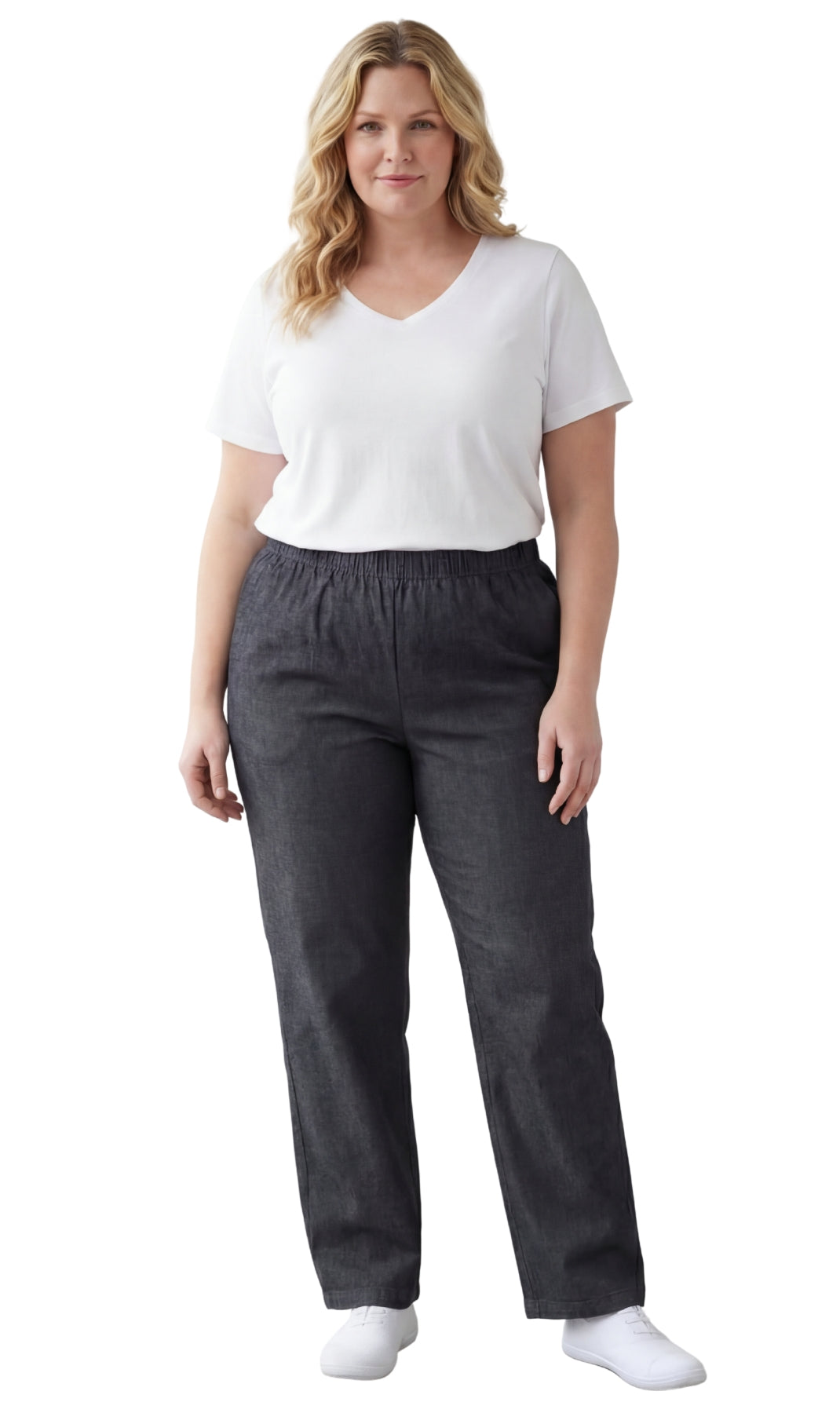 Women's Lightweight Pull-On Denim Jeans with Elastic Waist – Relaxed Fit Stretch Jeans for Casual Everyday Wear TURTLE BAY APPAREL