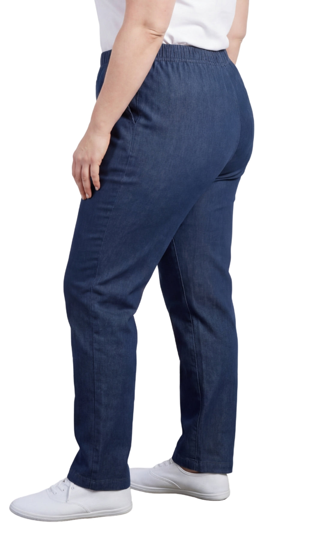 Women's Lightweight Pull-On Denim Jeans with Elastic Waist – Relaxed Fit Stretch Jeans for Casual Everyday Wear TURTLE BAY APPAREL