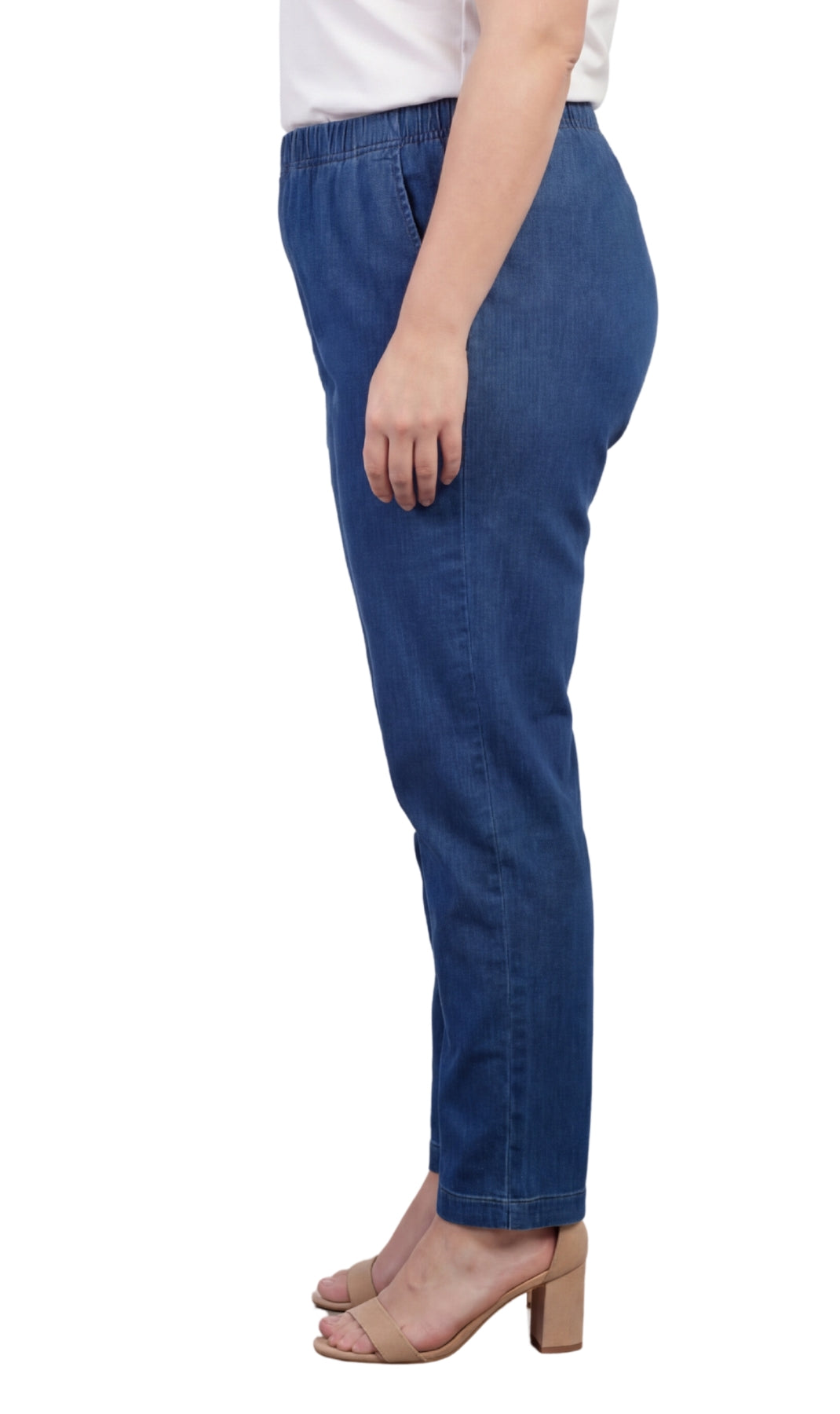 Women's Lightweight Pull-On Denim Jeans with Elastic Waist – Relaxed Fit Stretch Jeans for Casual Everyday Wear TURTLE BAY APPAREL