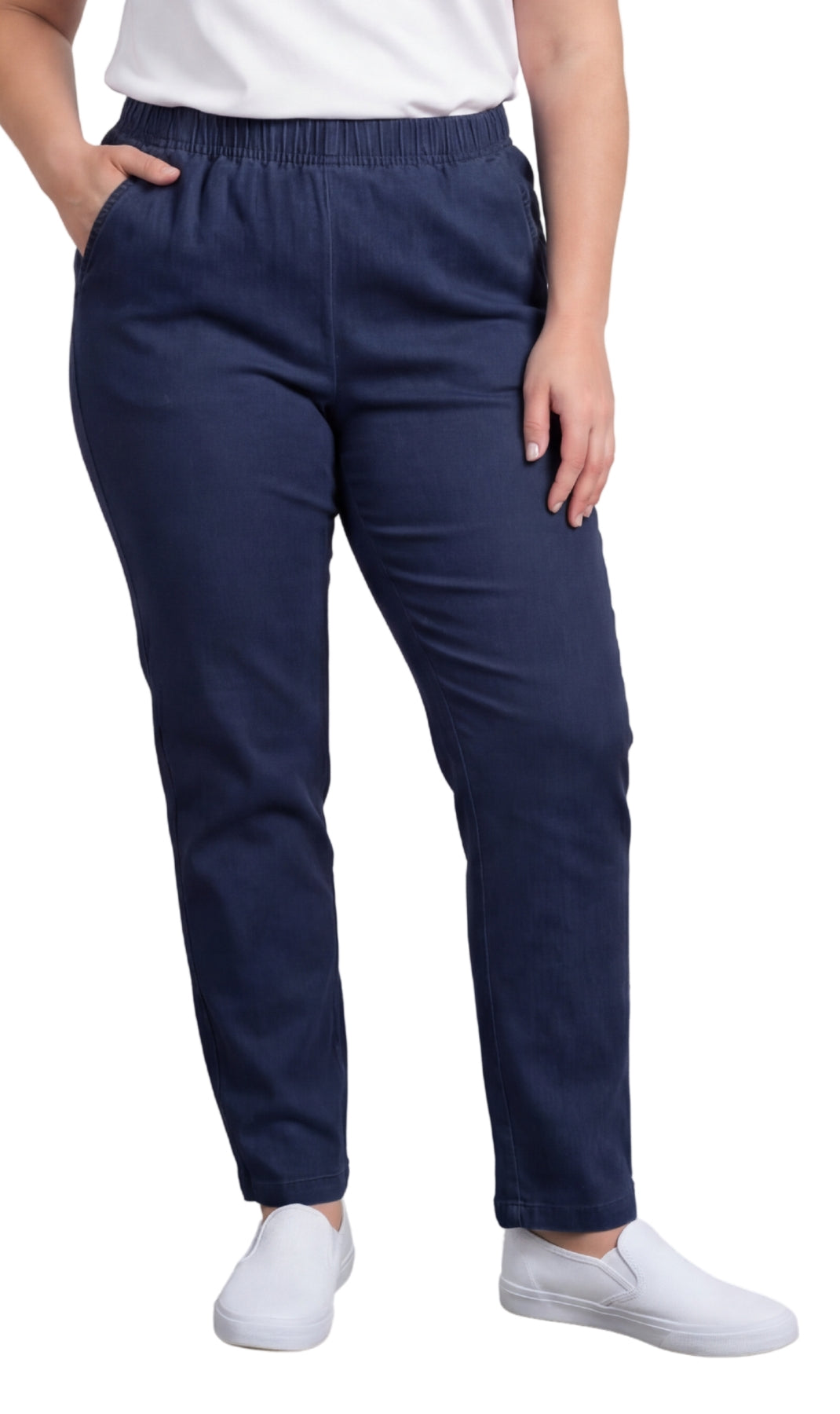 Women's Lightweight Pull-On Denim Jeans with Elastic Waist – Relaxed Fit Stretch Jeans for Casual Everyday Wear TURTLE BAY APPAREL