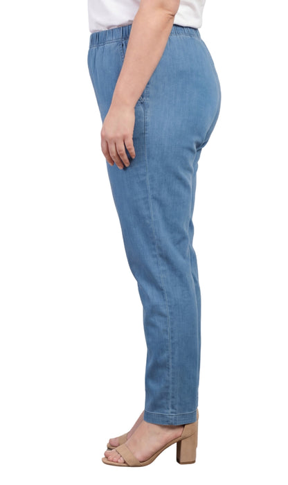 Women's Lightweight Pull-On Denim Jeans with Elastic Waist – Relaxed Fit Stretch Jeans for Casual Everyday Wear TURTLE BAY APPAREL