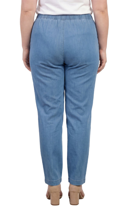 Women's Lightweight Pull-On Denim Jeans with Elastic Waist – Relaxed Fit Stretch Jeans for Casual Everyday Wear TURTLE BAY APPAREL