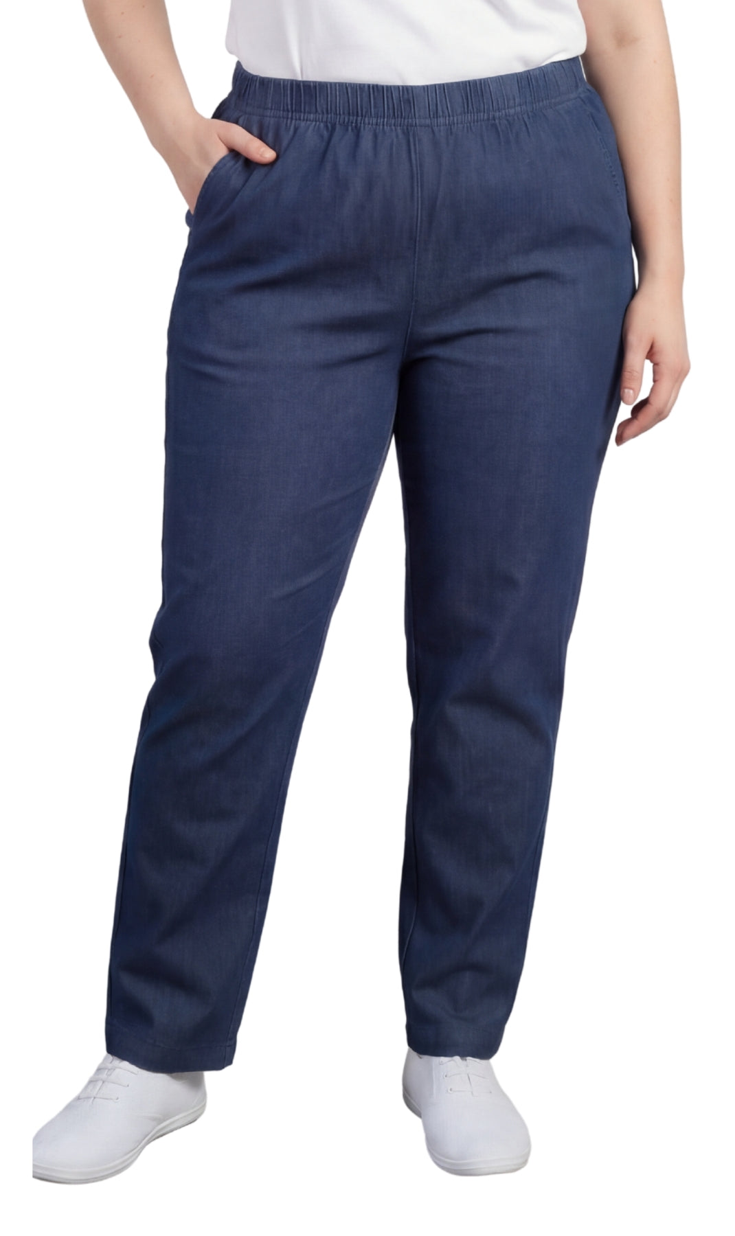 Women's Lightweight Pull-On Denim Jeans with Elastic Waist – Relaxed Fit Stretch Jeans for Casual Everyday Wear TURTLE BAY APPAREL