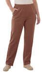 Women's Knit Pull on Pants - Cotton Blend with Flat Front waistband