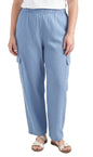 Women's Lightweight Elastic Stretch Waist Casual Denim Pull-on Cargo Pants