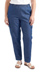 Women's Lightweight Elastic Stretch Waist Casual Denim Pull-on Cargo Pants