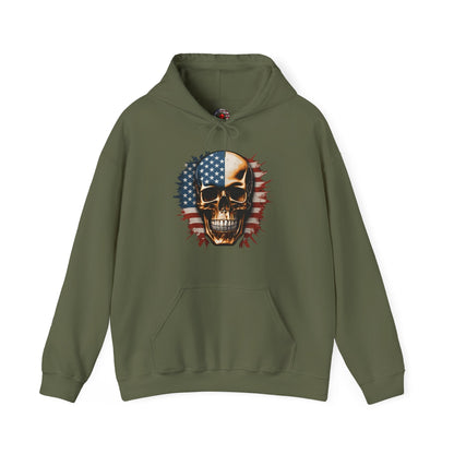 American Flag Skull Hooded Sweatshirt The Devil's Pickle
