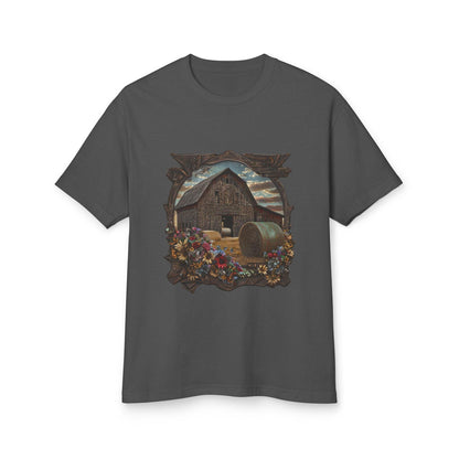 Weathered Barn and Wildflowers Tee Country in My Heart