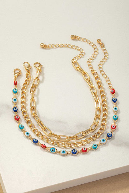 Evil eye and chain bracelet set Shop Style & More | Fresh Looks, Everyday Deals & Free Shipping